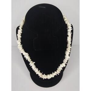 PUKA SHELL Chip NECKLACE Ivory Surfer Ocean Beach Costume Jewelry Vintage Gift